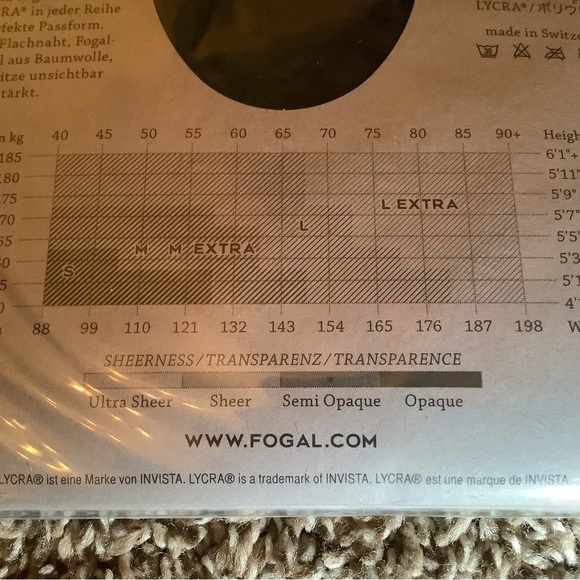 Fogal semi opaque pantyhose, 30 denier, style 138N, color noir (black), size: M - Picture 9 of 12